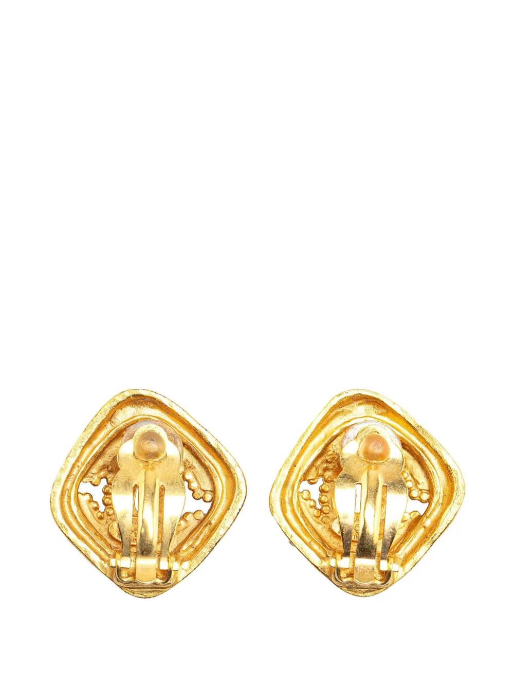 CHANEL Pre-Owned 1996 Gold Plated CC Clip On Earrings costume earrings - Goud