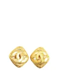 CHANEL Pre-Owned 1996 Gold Plated CC Clip On Earrings costume earrings