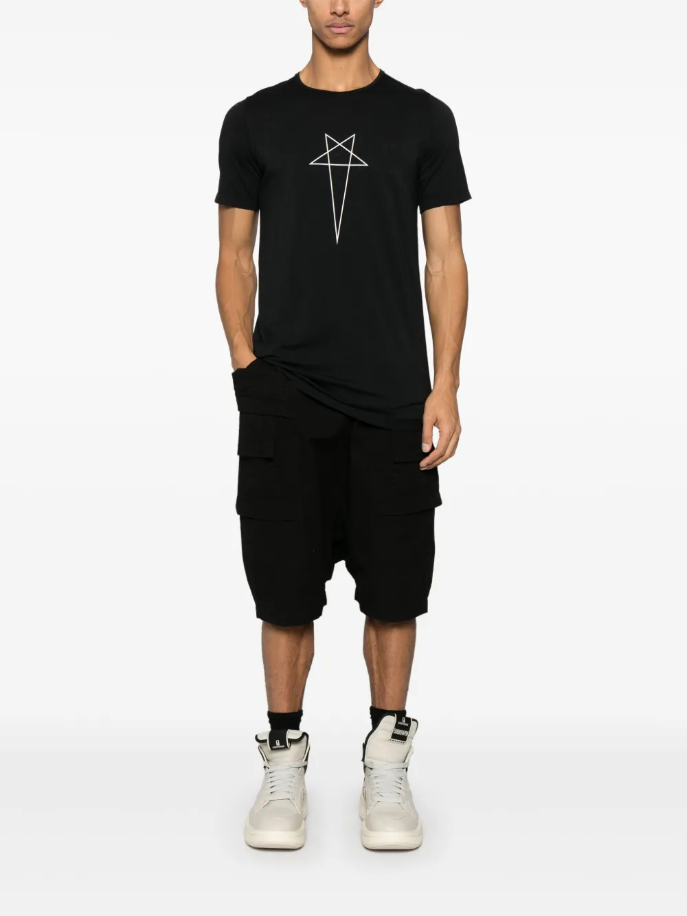 Rick Owens DRKSHDW T-shirt met print - Zwart