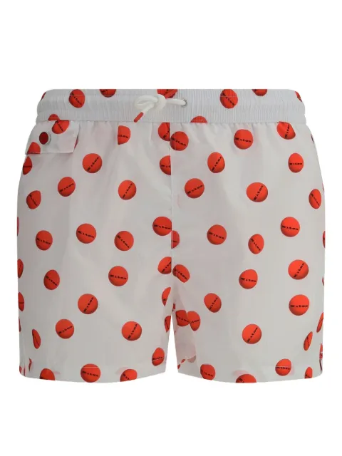 Kiton shorts de playa con logo estampado