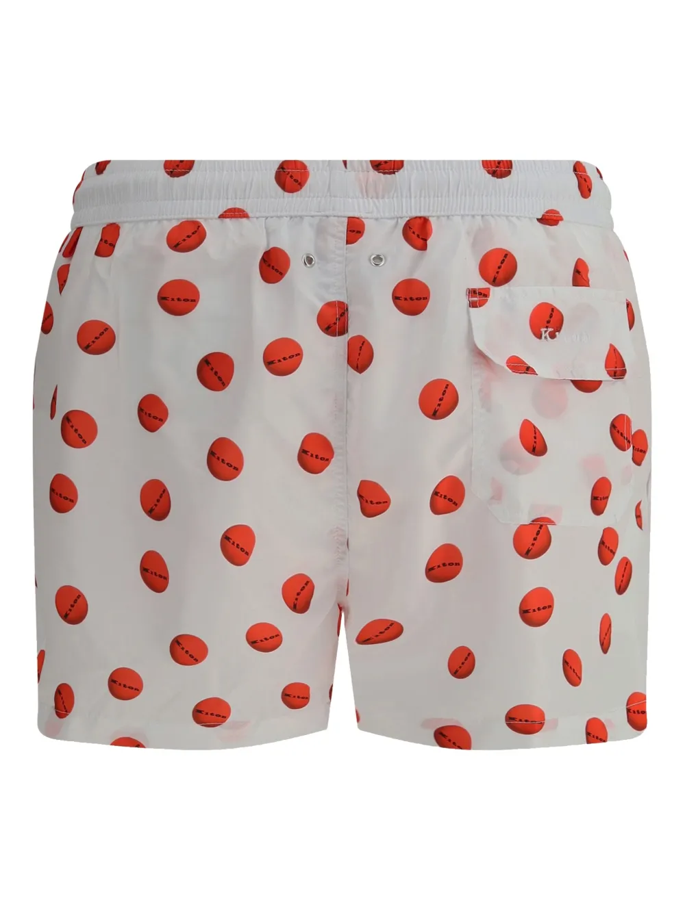 Kiton logo-print swim shorts - Wit