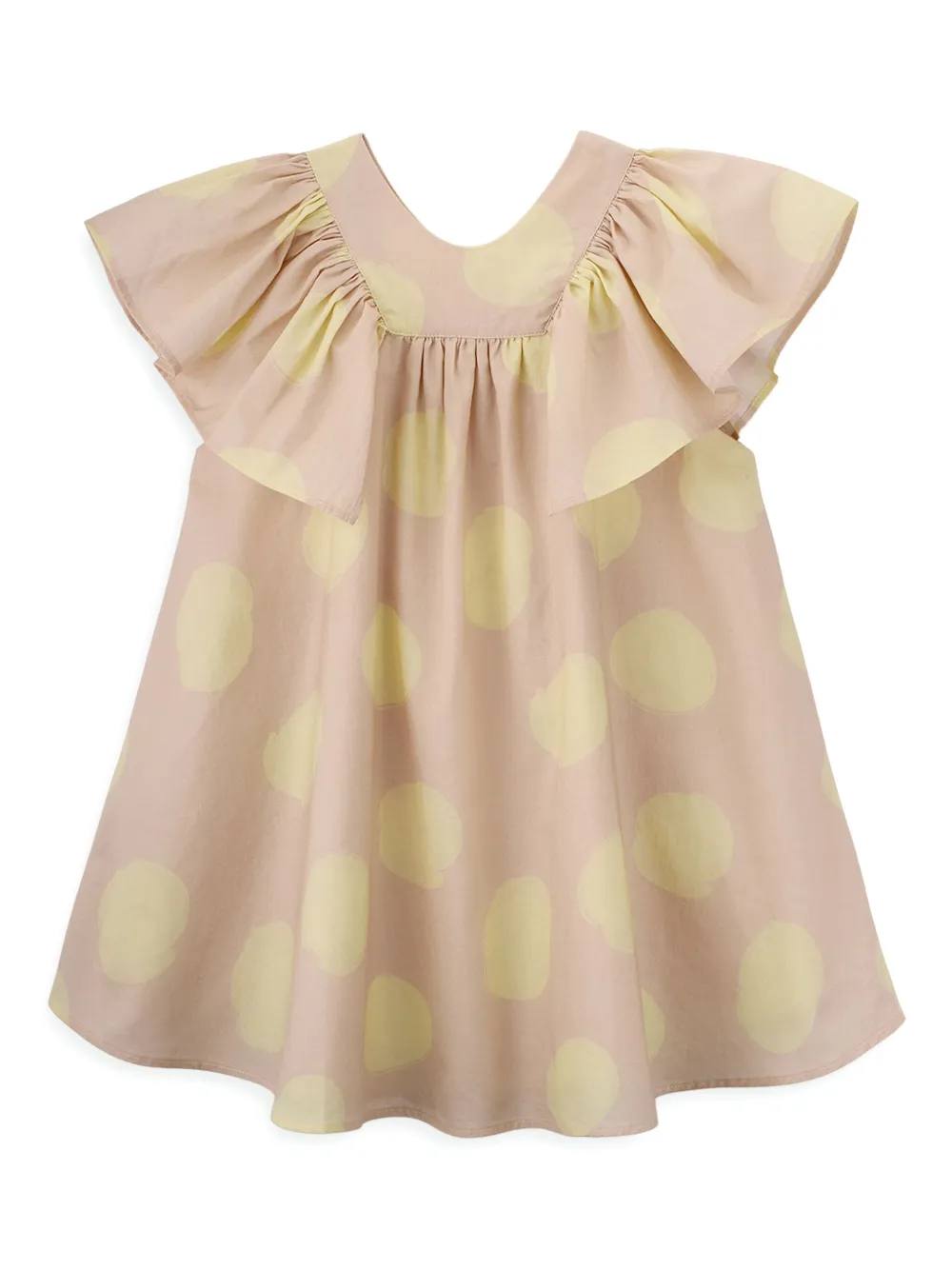 Knot Jurk met citroenprint Beige