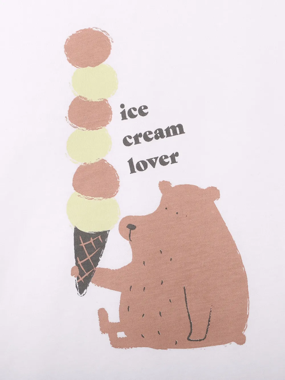 Knot T-shirt met Bear-print Wit