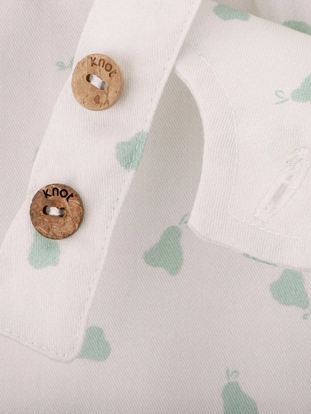 Shop Knot Tiny Pears Dungarees In White