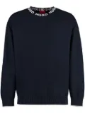 BOSS logo-intarsia sweater - Blue