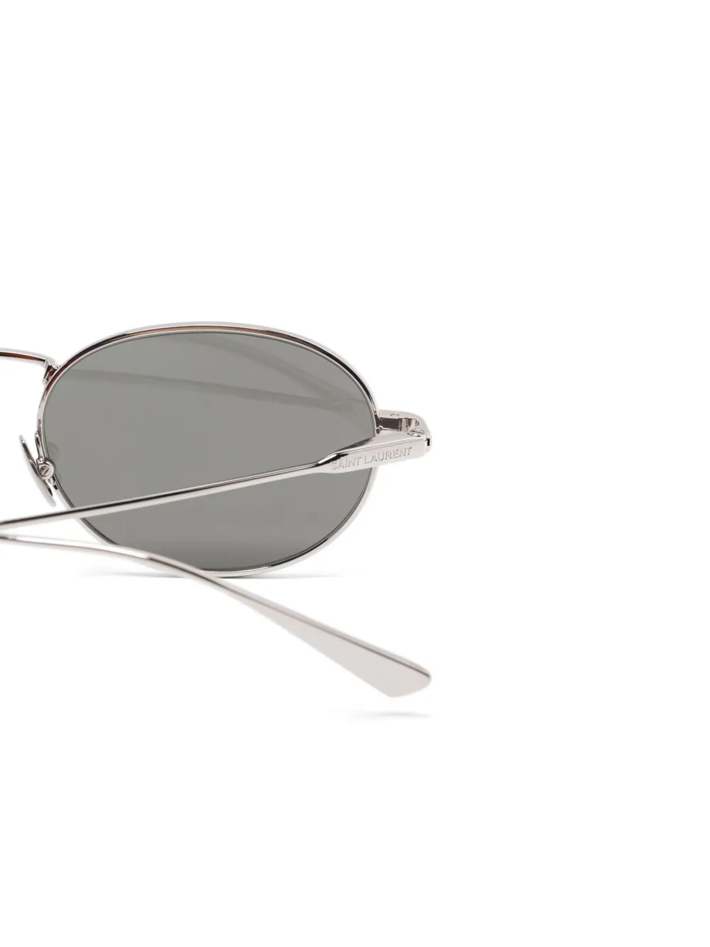 Saint Laurent Zonnebril met ovalen montuur Zilver