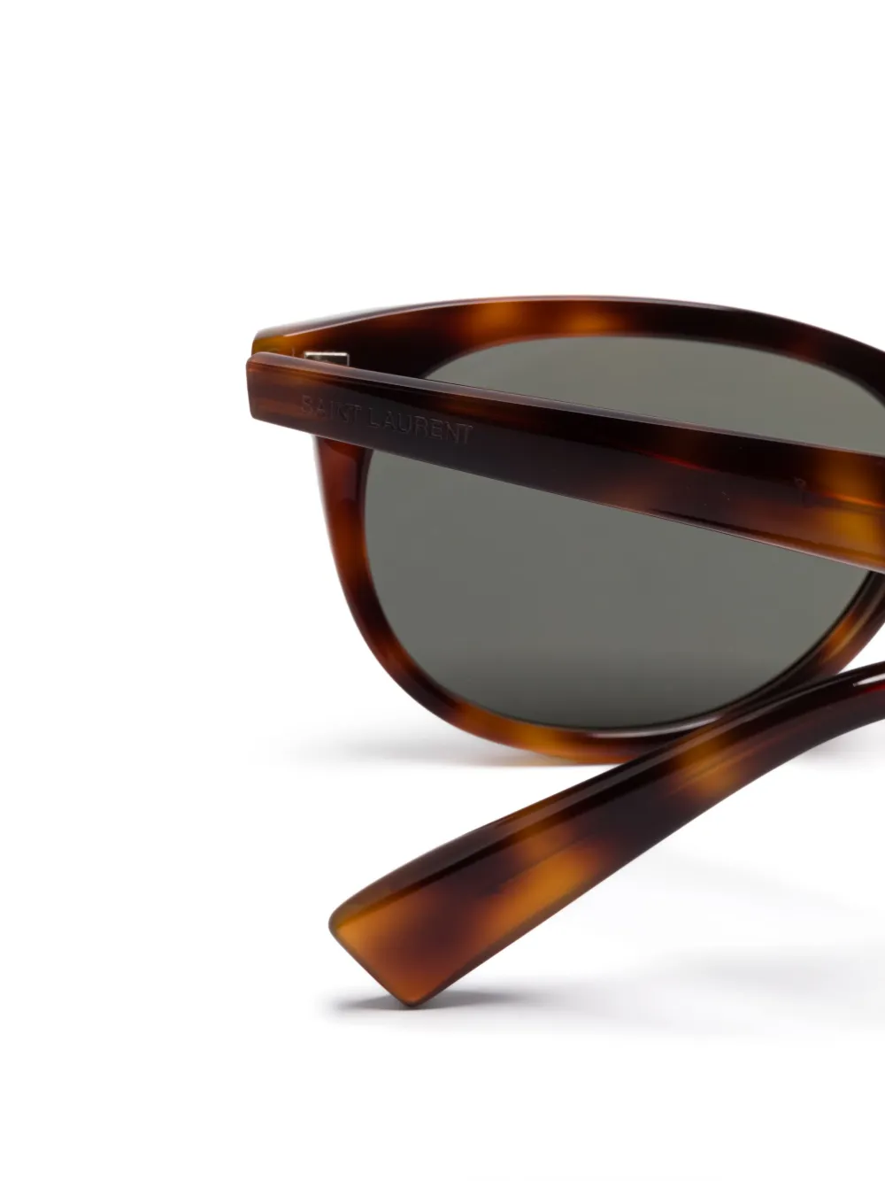 Saint Laurent Zonnebril met ovalen montuur Bruin