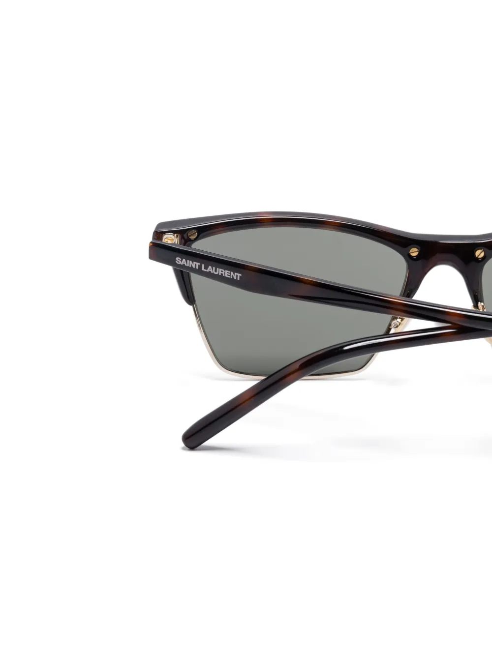Saint Laurent Eyewear Zonnebril met vierkant montuur Bruin