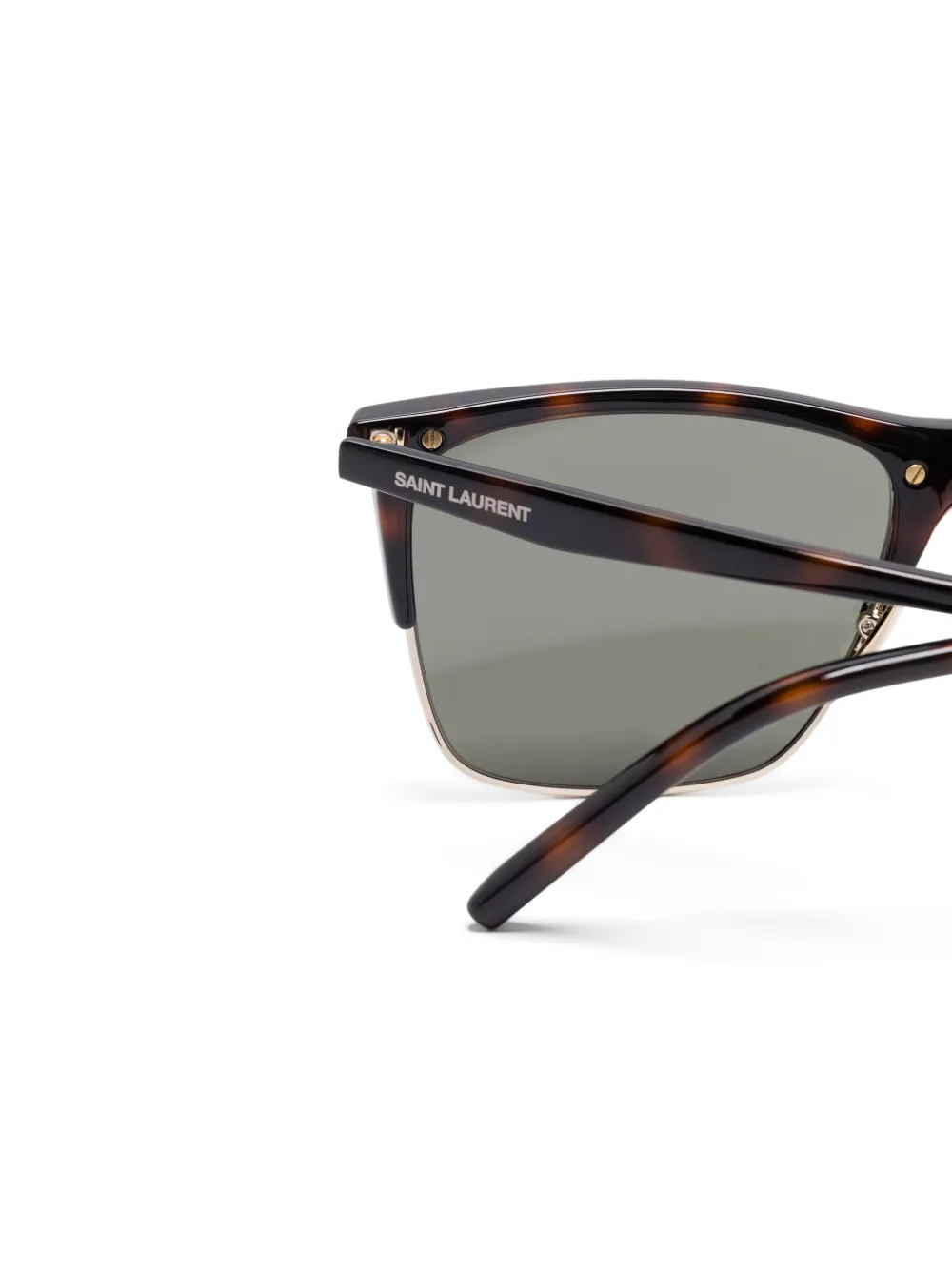 Saint Laurent Eyewear Zonnebril met vierkant montuur Bruin