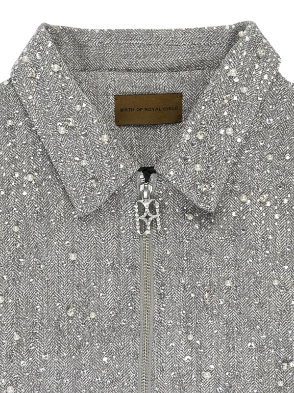 BIRTH OF ROYAL CHILD ラインストーン ライトグレージャケット