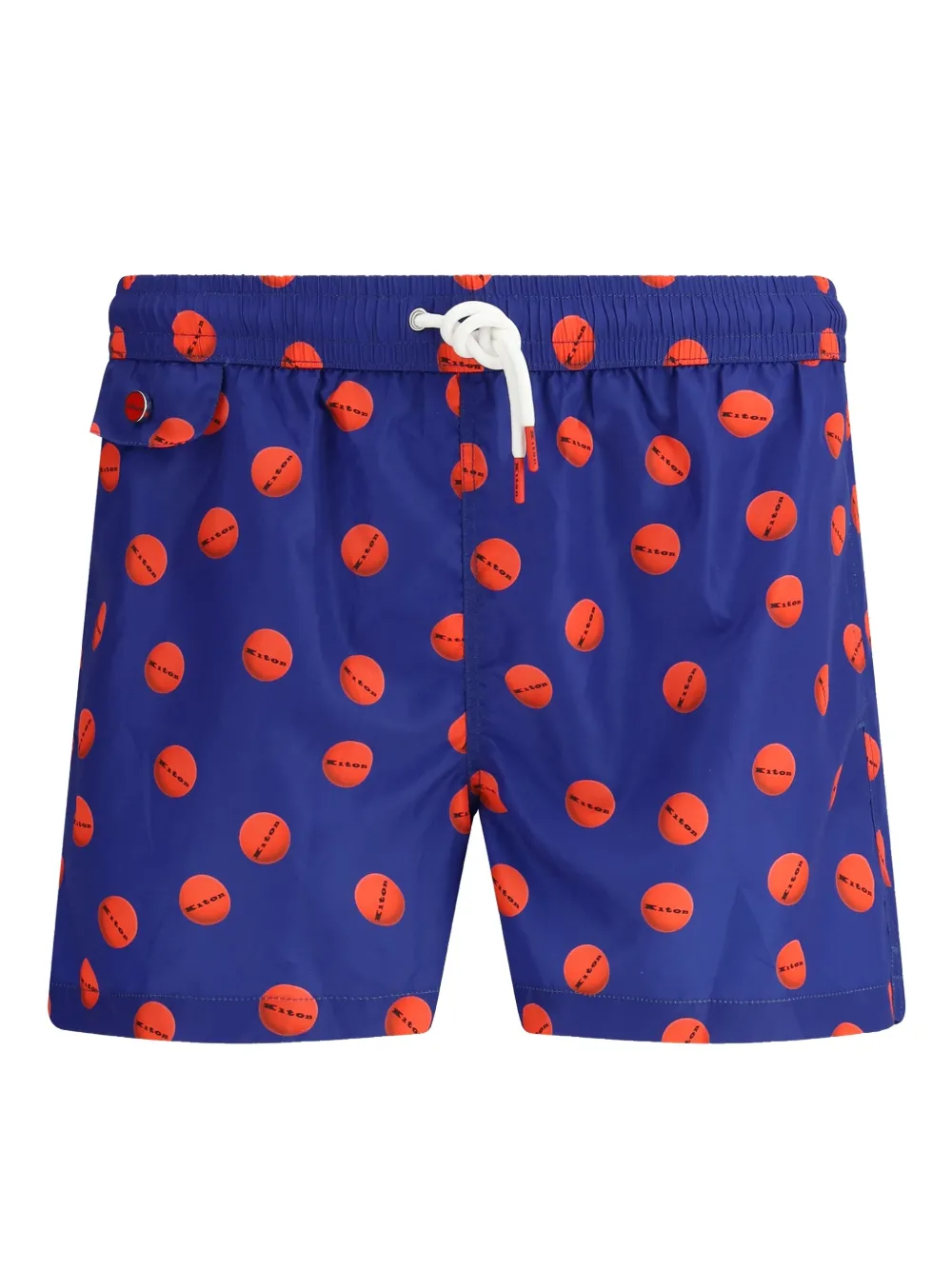 Kiton logo-print swim shorts Blauw
