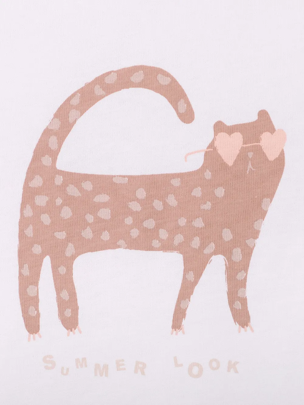 Knot Katoenen T-shirt met Cat-print Wit
