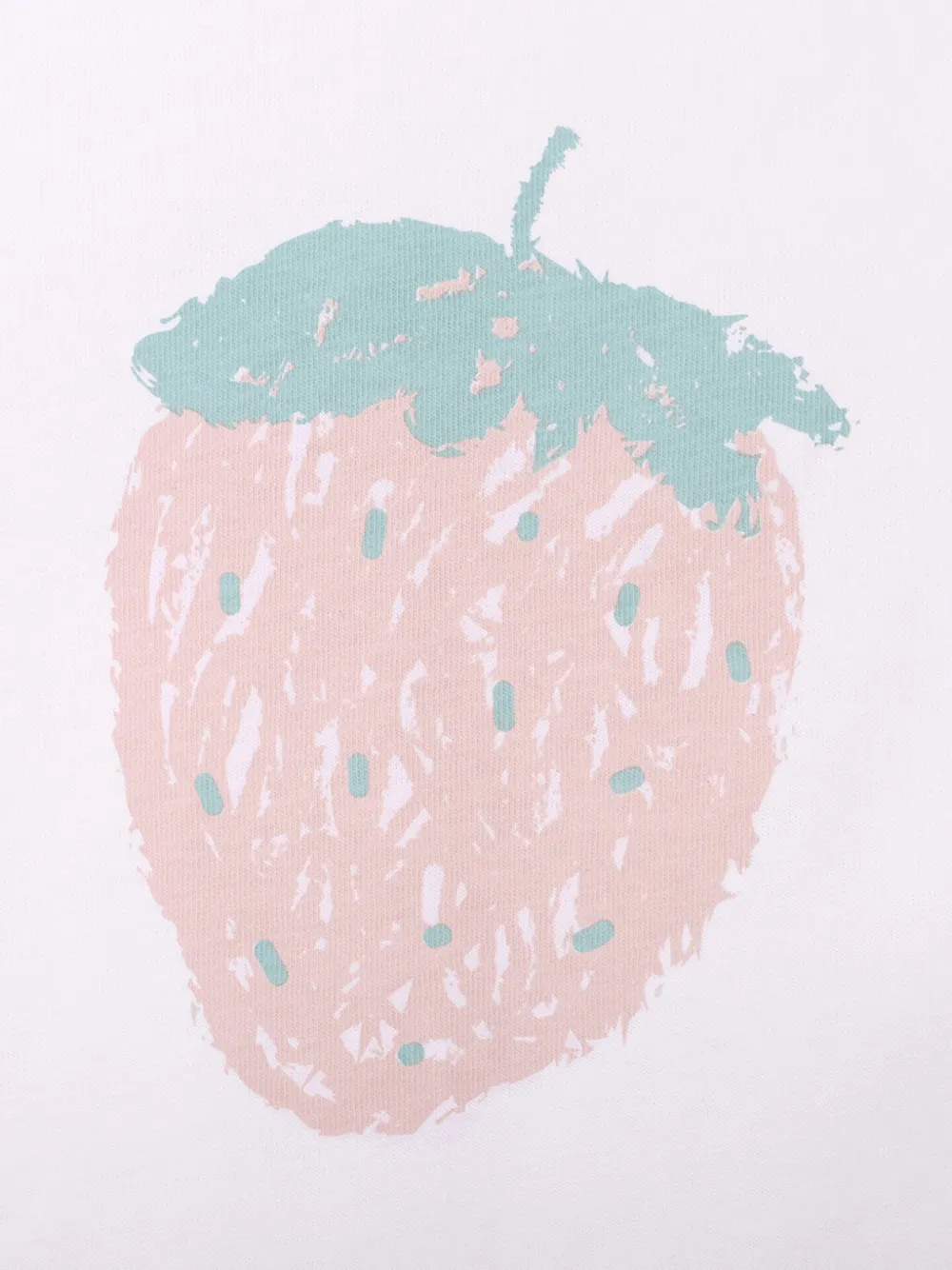Knot T-shirt met aardbeien Wit
