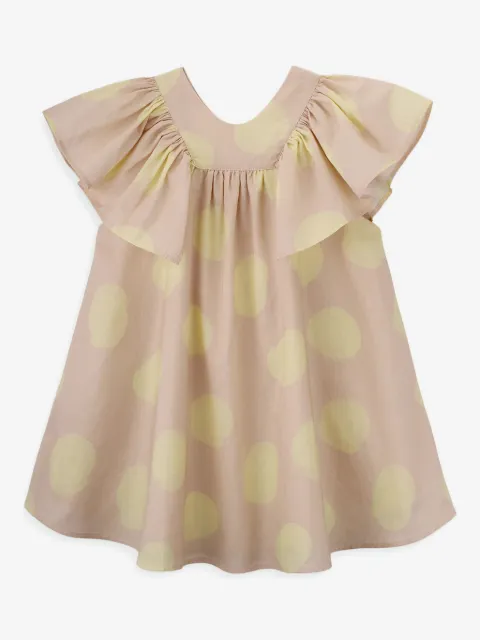 Knot Lemon Big Dots-print dress