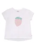 Knot strawberry-print T-shirt - White
