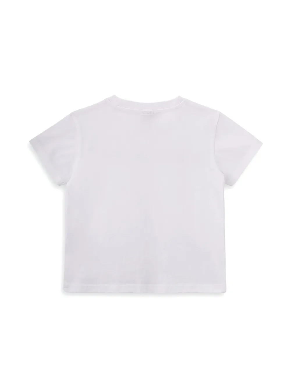 Knot T-shirt van biologisch katoen met Big World-print Wit