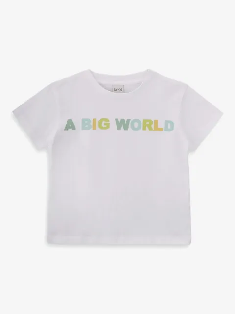 Knot Big World-print organic cotton T-shirt