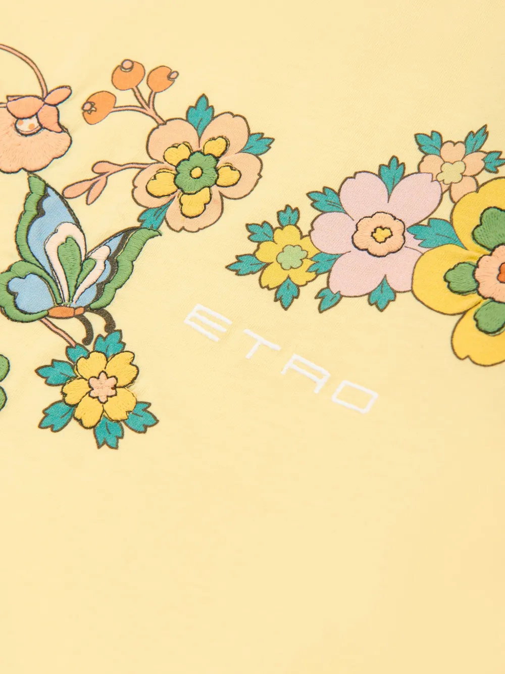 ETRO KIDS T-shirt met bloemenprint Geel
