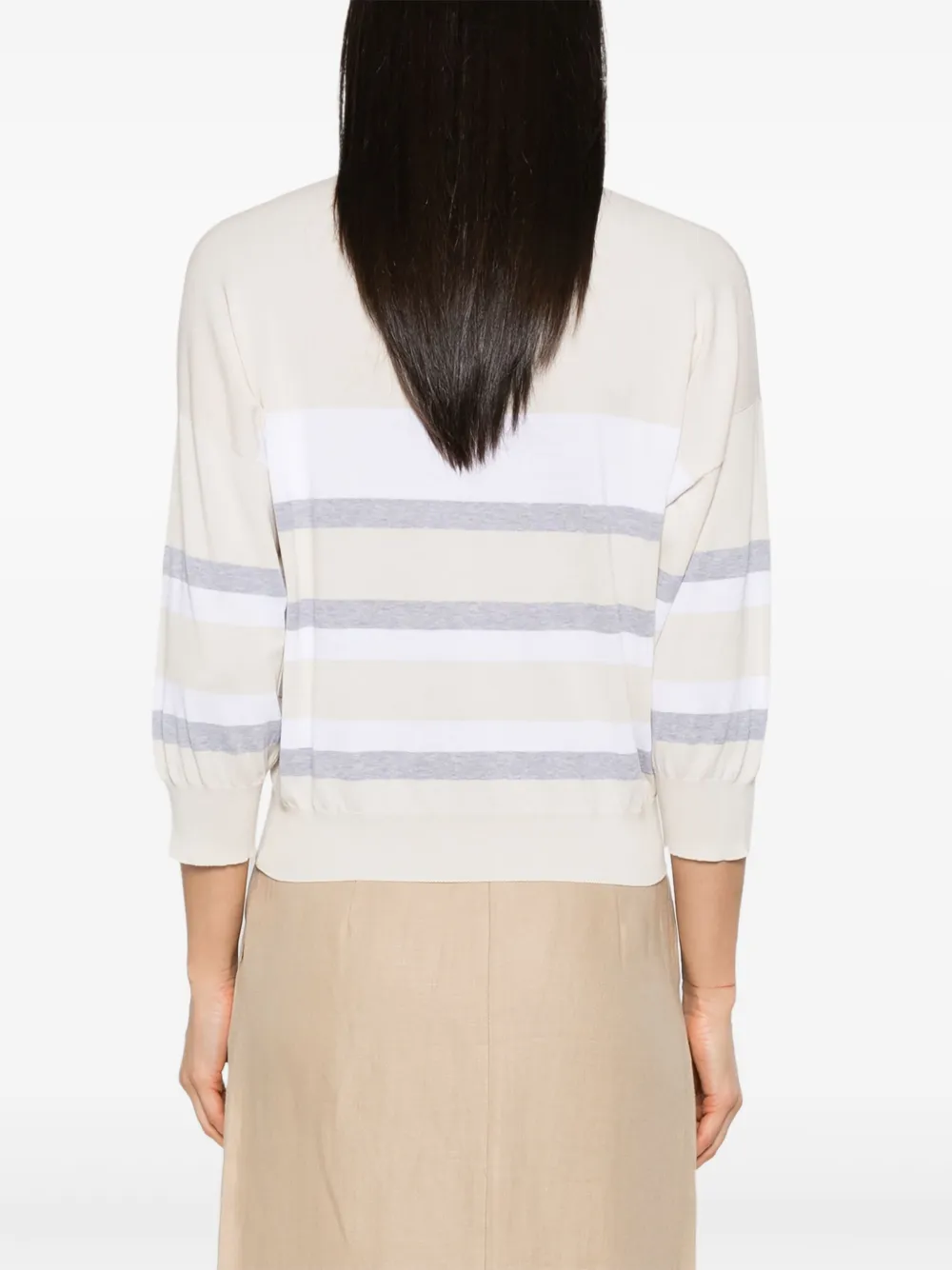 Shop Peserico Cotton Sweater In Neutrals