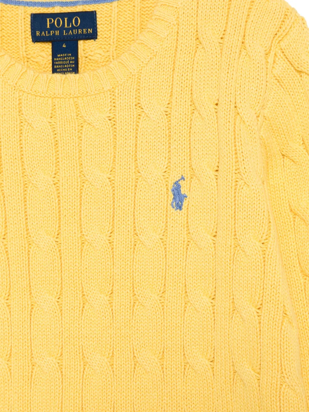 POLO RALPH LAUREN KIDS Kabelgebreide trui Geel