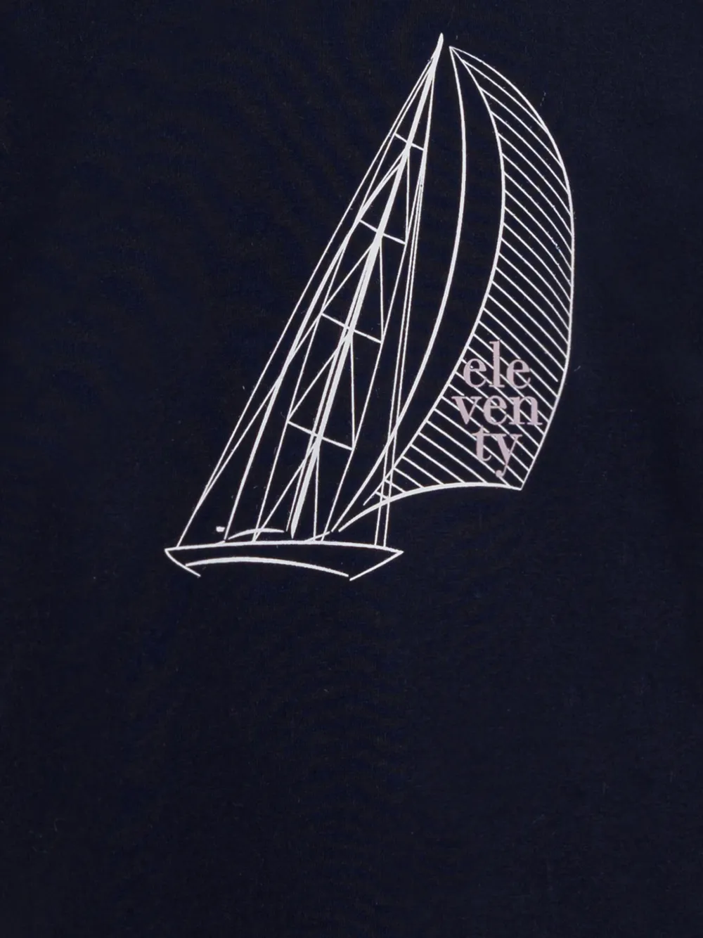 Shop Eleventy Embroidered T-shirt In Blau