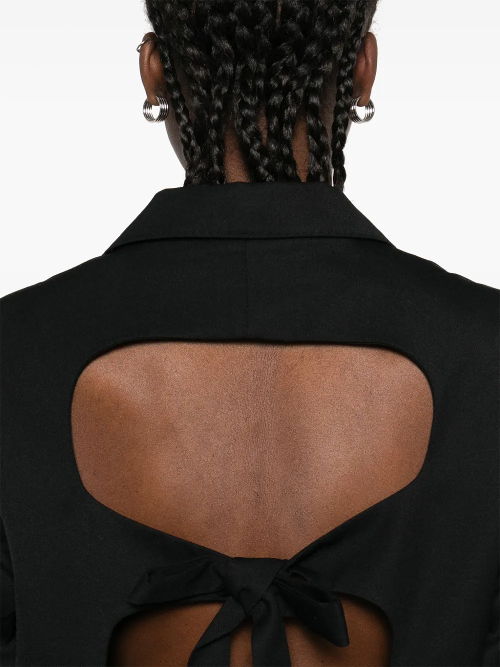 Shop Simone Rocha Open-back Bow-detail Blazer In Black