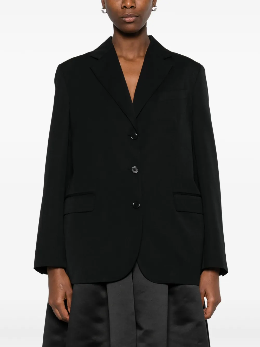 Shop Simone Rocha Open-back Bow-detail Blazer In Black