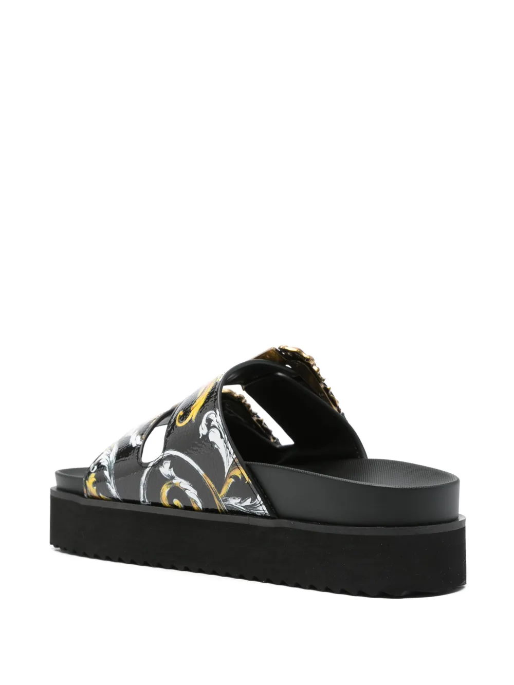 Versace Jeans Couture Barocco-print slides Black