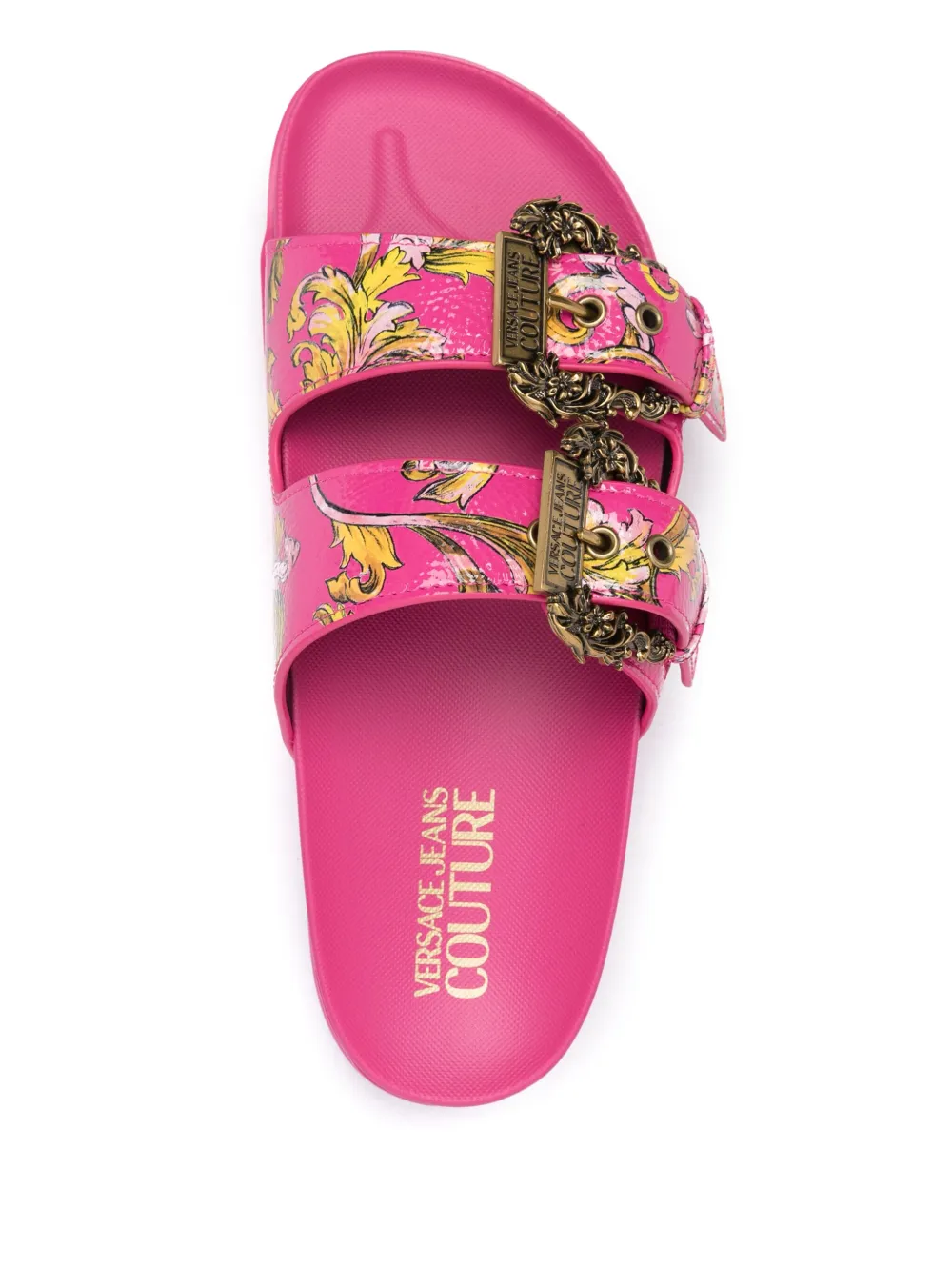 Versace Jeans Couture Barocco-print slides Pink