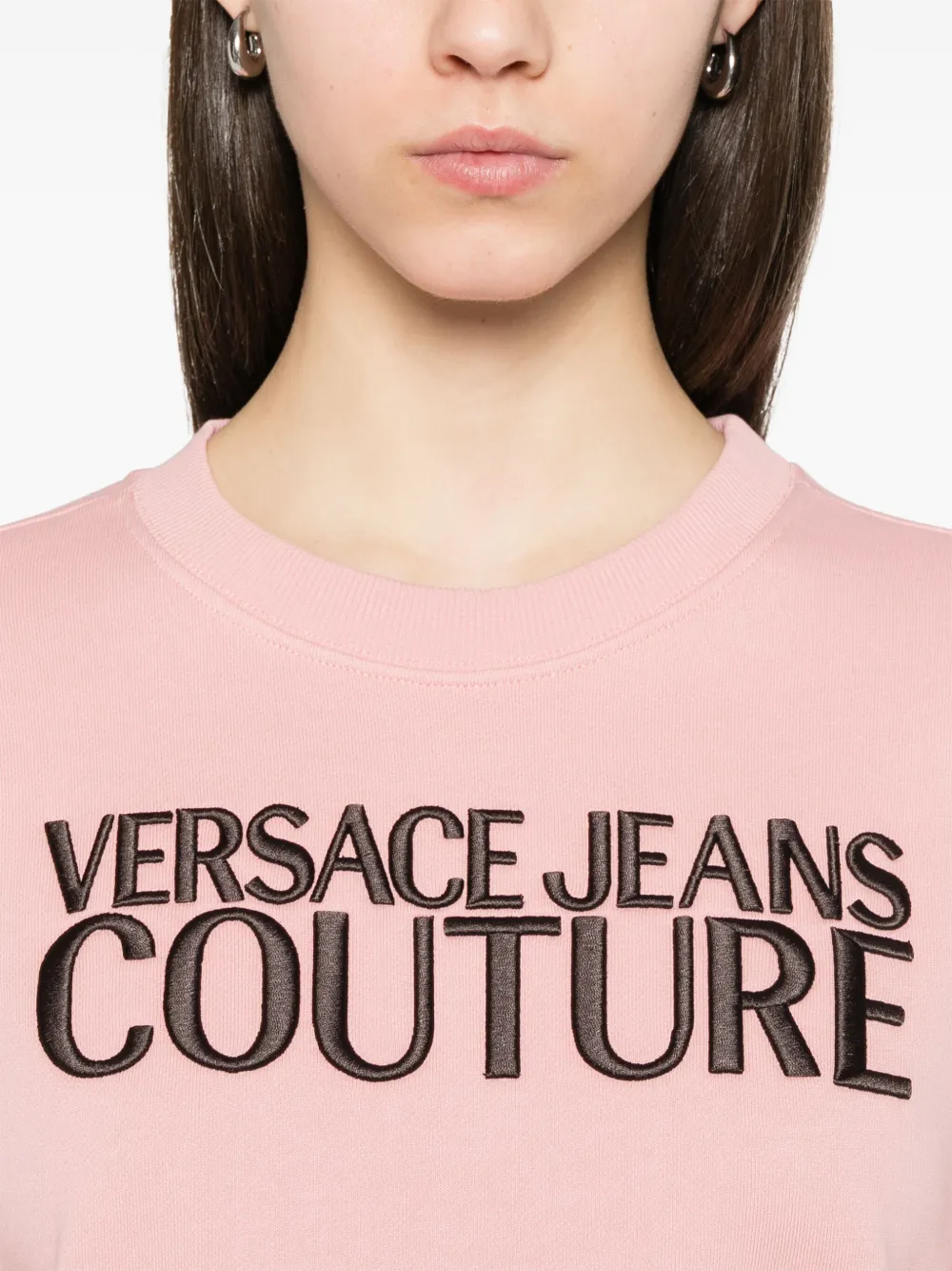 Versace Jeans Couture Sweater met geborduurd logo Roze