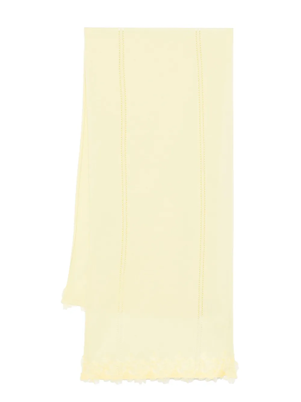 Ermanno Firenze Lace-appliqué Scarf In Yellow