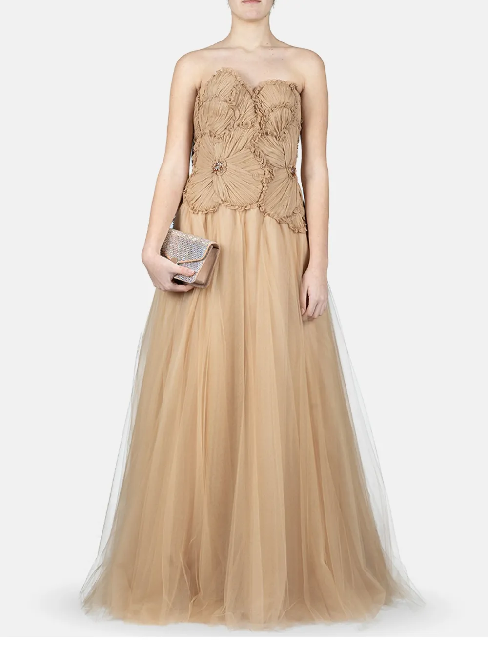 Costarellos Edra gown - Beige