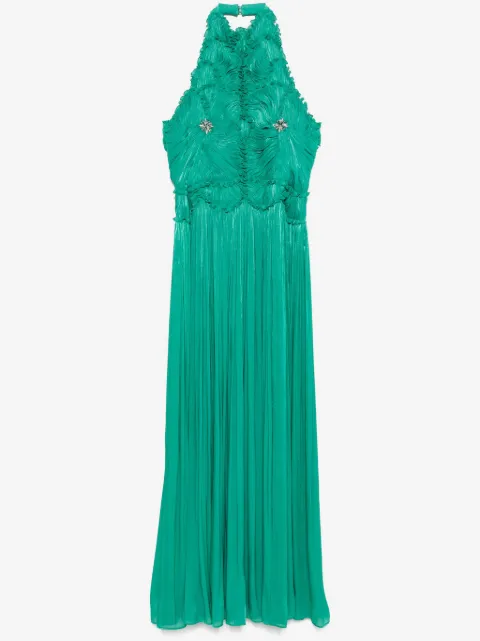 Costarellos lurex georgette maxi dress