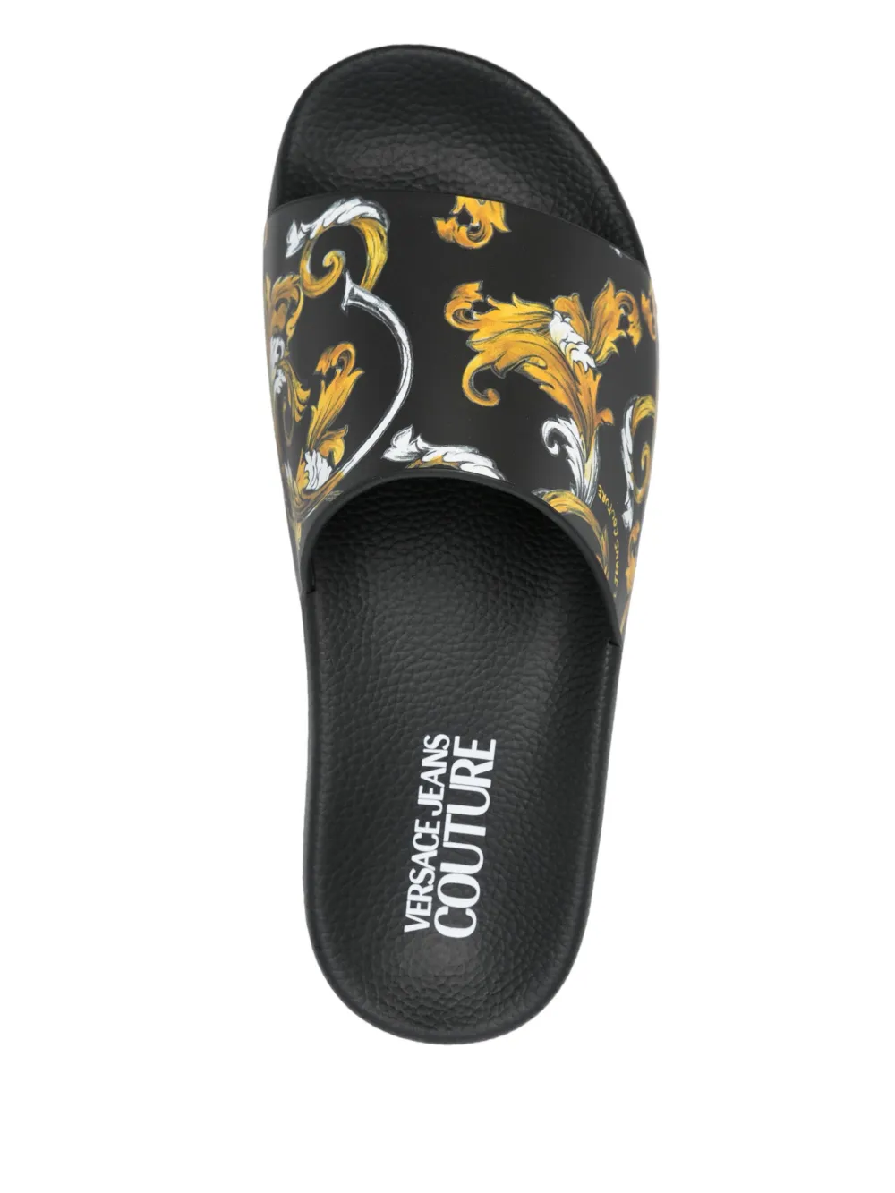 Versace Jeans Couture Barocco-print slides Black