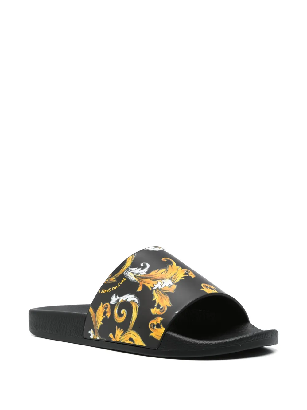 Versace Jeans Couture Barocco-print slides - Zwart