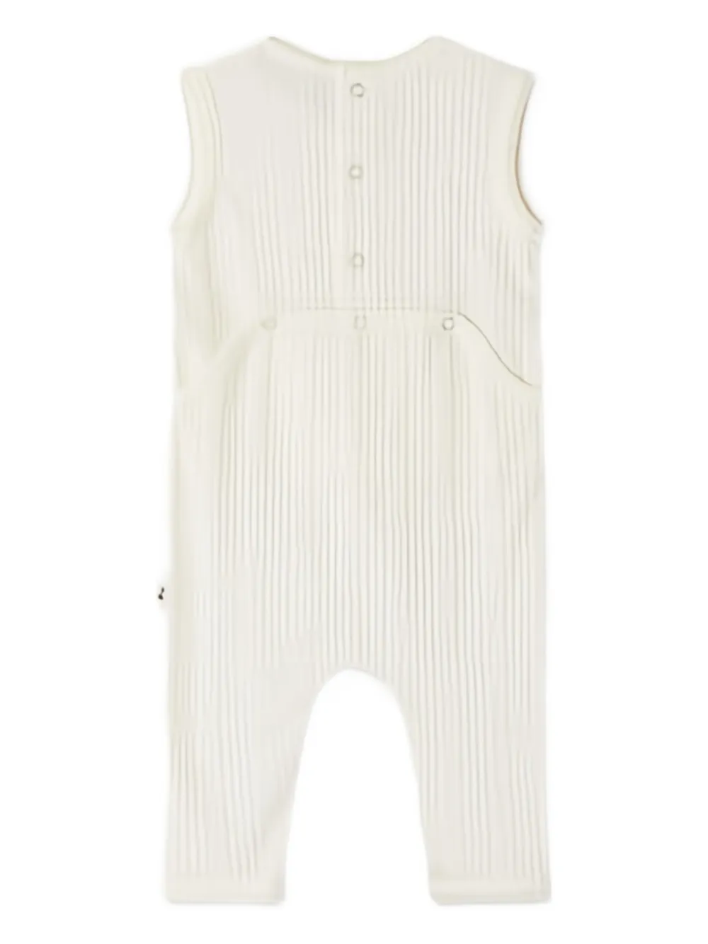 Bonpoint Eli mouwloze geribbelde romper - Beige