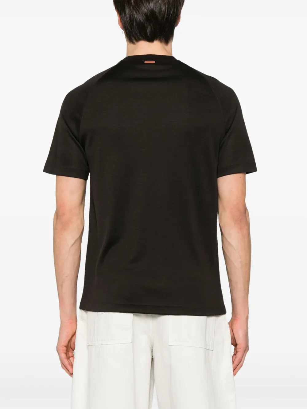 Zegna Wollen T-shirt Bruin