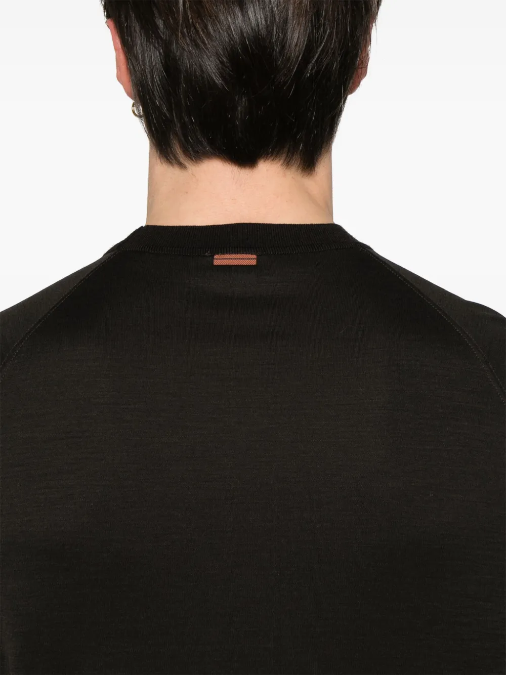 Zegna Wollen T-shirt Bruin