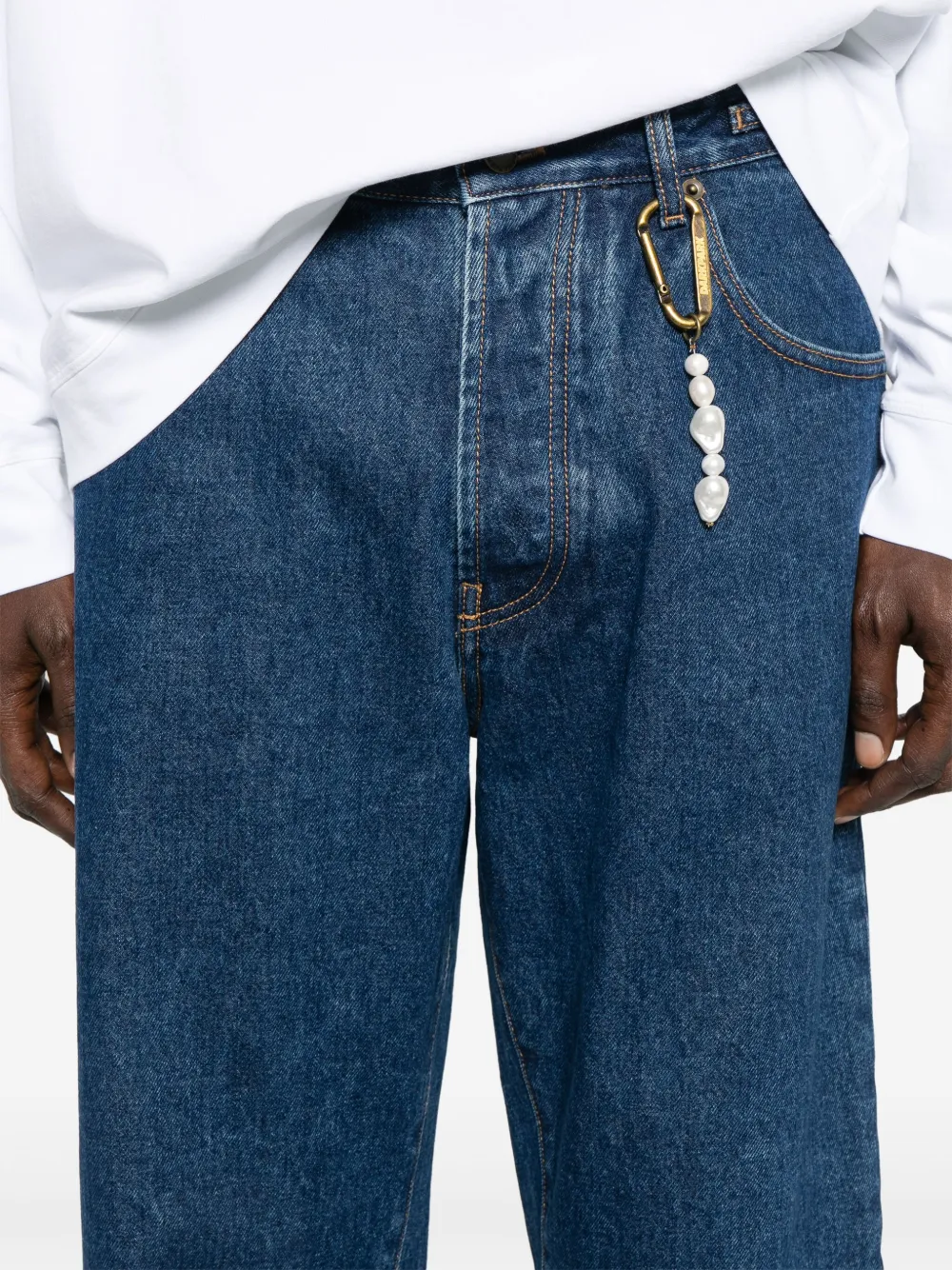 Shop Darkpark Mark Jeans In 蓝色