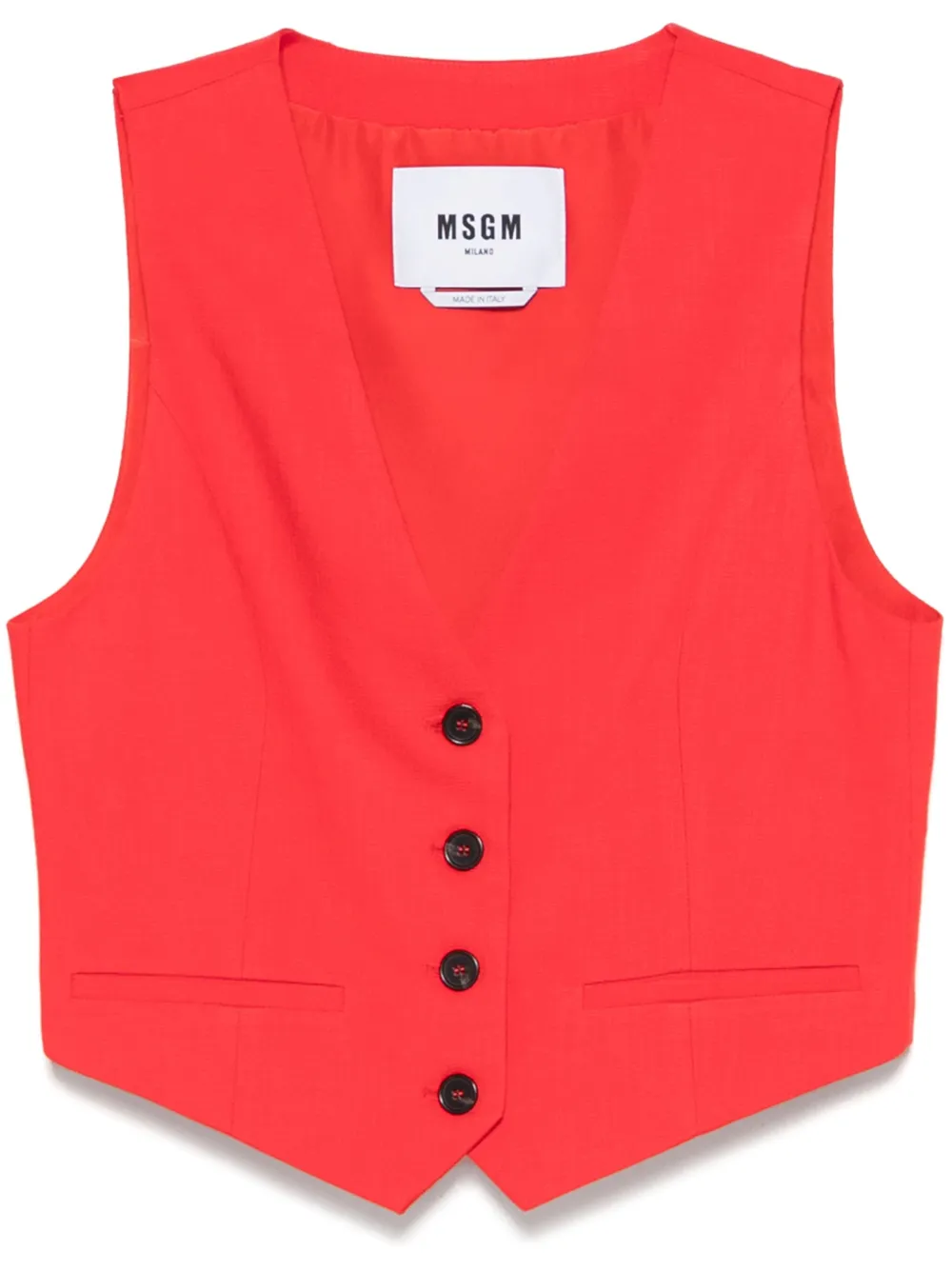 MSGM Gilet met enkele rij knopen Rood