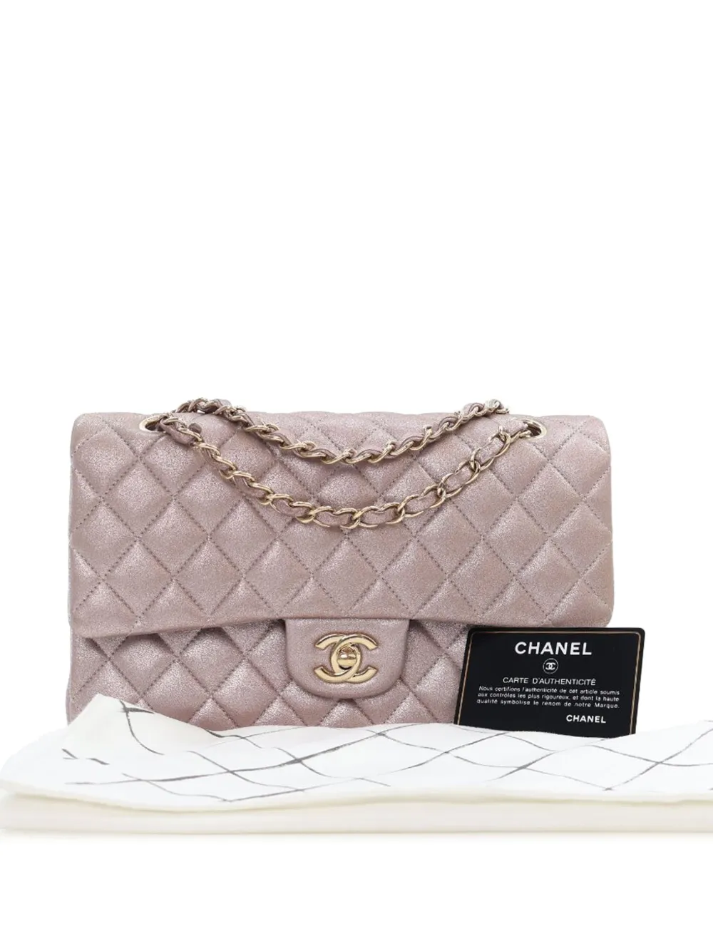 CHANEL Pre-Owned 2014 Medium Classic Iridescent Calfskin Double Flap shoulder bag - Roze