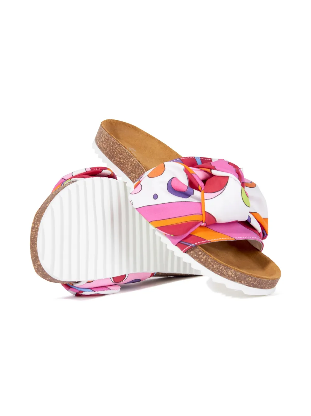 PUCCI Junior printed leather slides - 437MC DARK PINK