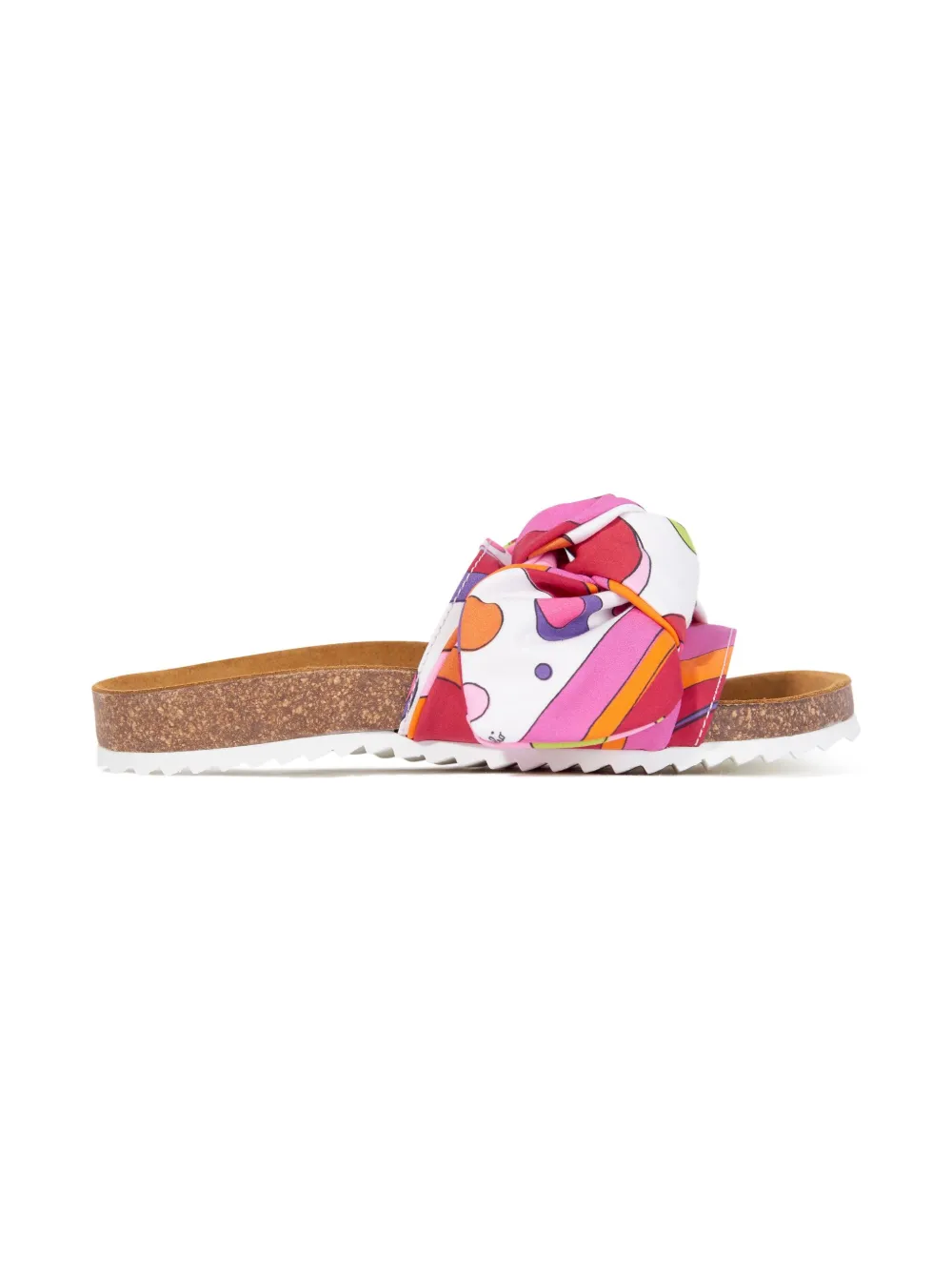 PUCCI Junior printed leather slides 437MC DARK PINK