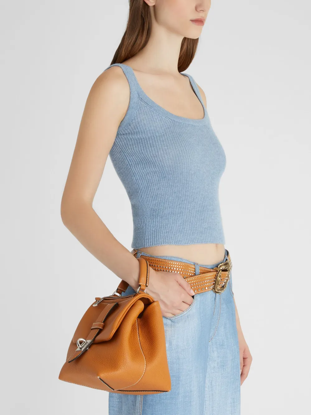 Ermanno Scervino Kasjmier tanktop met parelstiksel Blauw