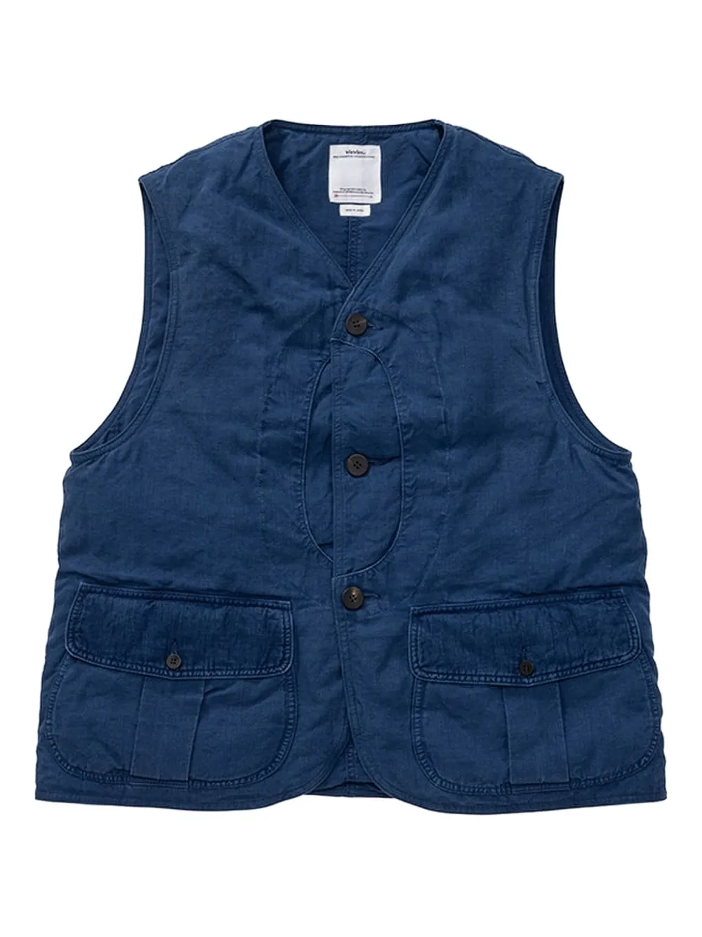 Visvim Button-fastening Multi-pocket Gilet In Blue