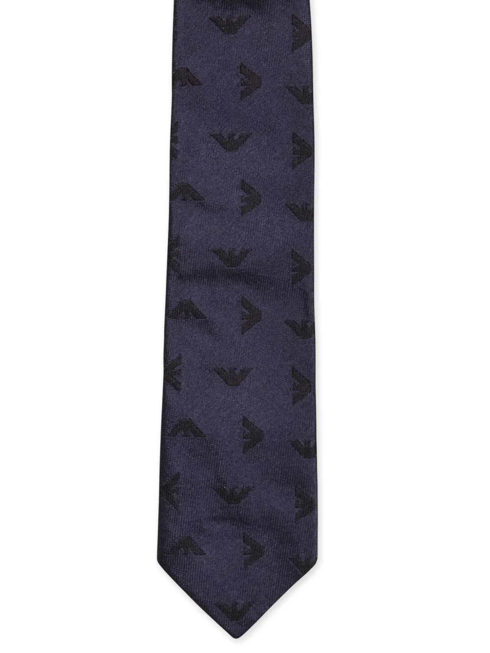 Emporio Armani Kids monogram-pattern tie - Blauw