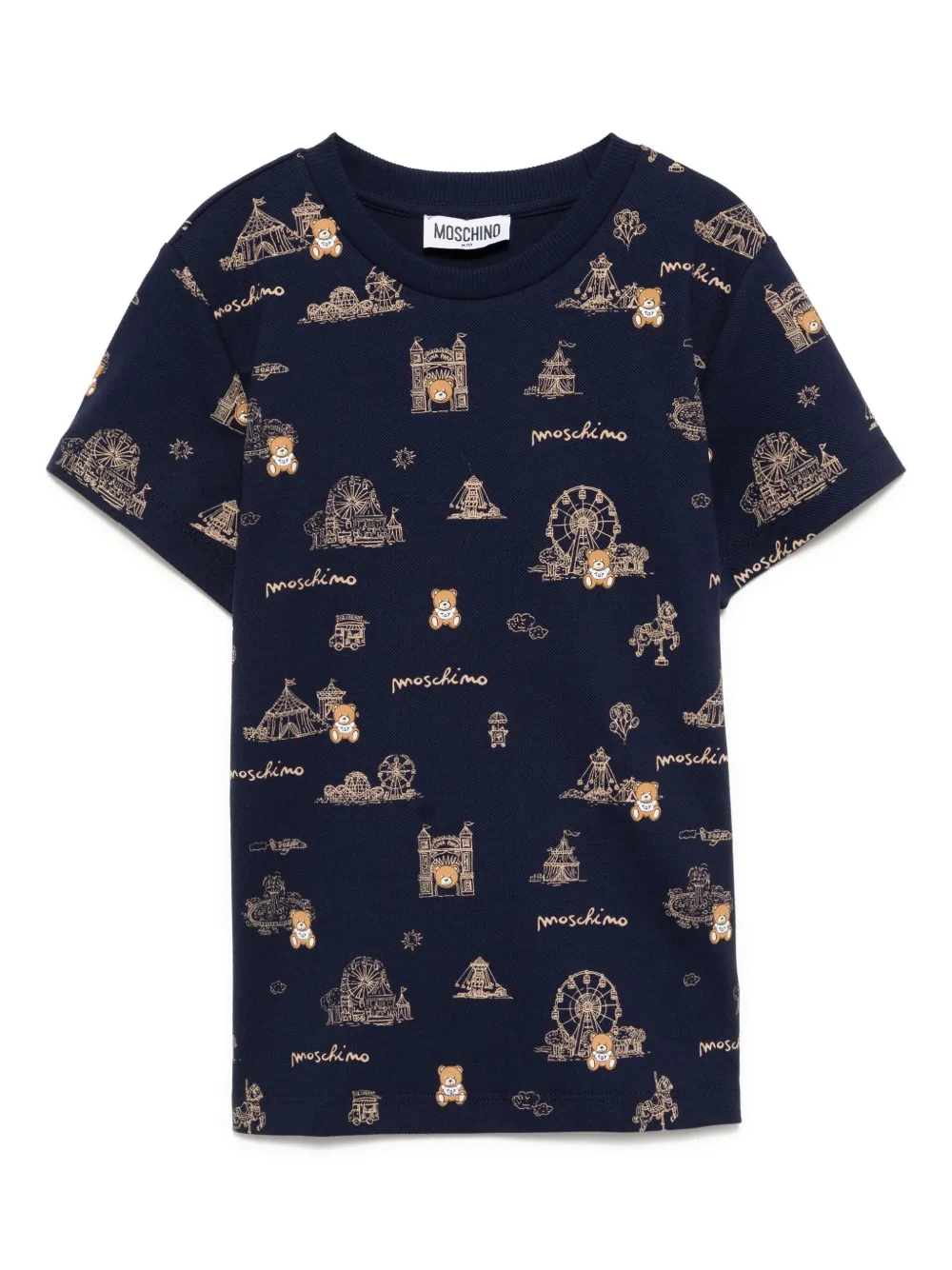 Moschino Kids T-shirt met logoprint Blauw