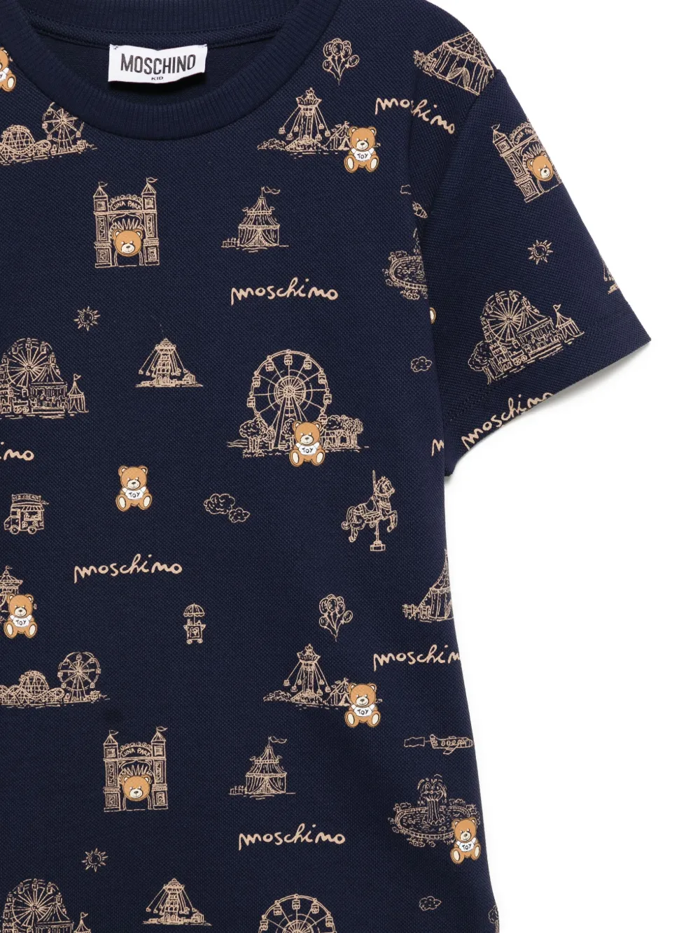 Moschino Kids T-shirt met logoprint Blauw