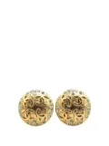 CHANEL Pre-Owned 20th Century Gold Plated Rhinestone CC Clip On Earrings costume earrings