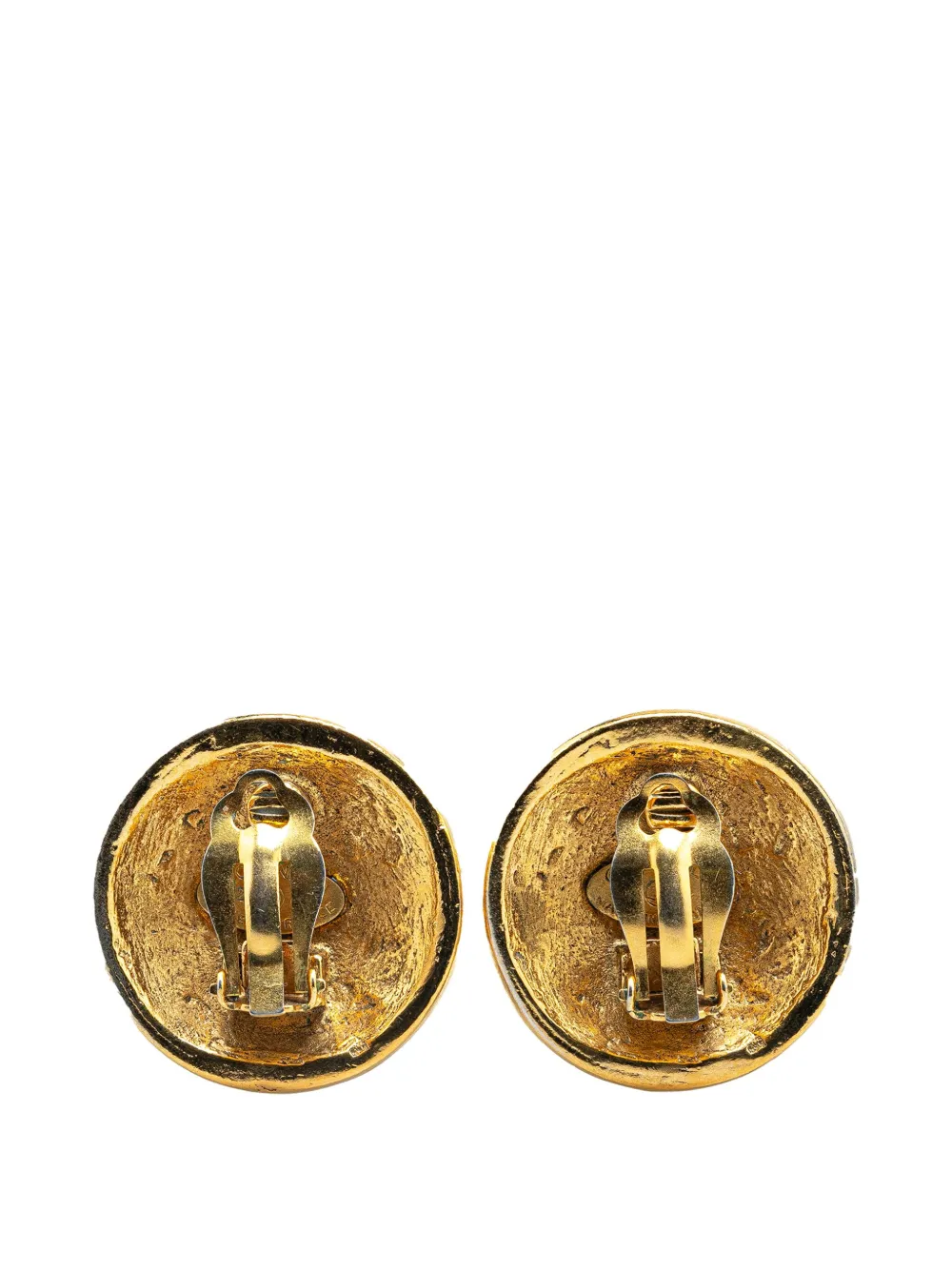 CHANEL Pre-Owned 20th Century Gold Plated Rhinestone CC Clip On Earrings costume earrings - Goud